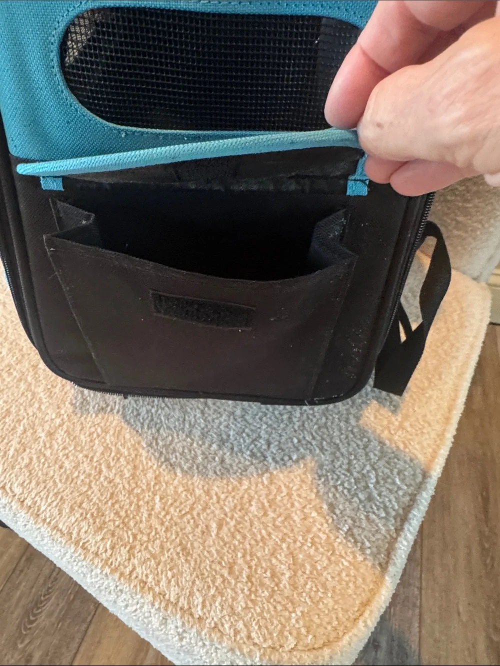 Pet Gear Blue and Black Soft-Sided Pet Carrier Backpack
